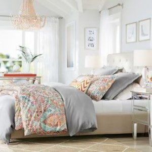 Pottery Barn Paloma Paisley King Duvet & 2 shams